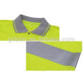 Personalizado alta visibilidade Hi Vis polo T shirt com fitas reflexivas verde limão mangas curtas segurança Workwear bolso